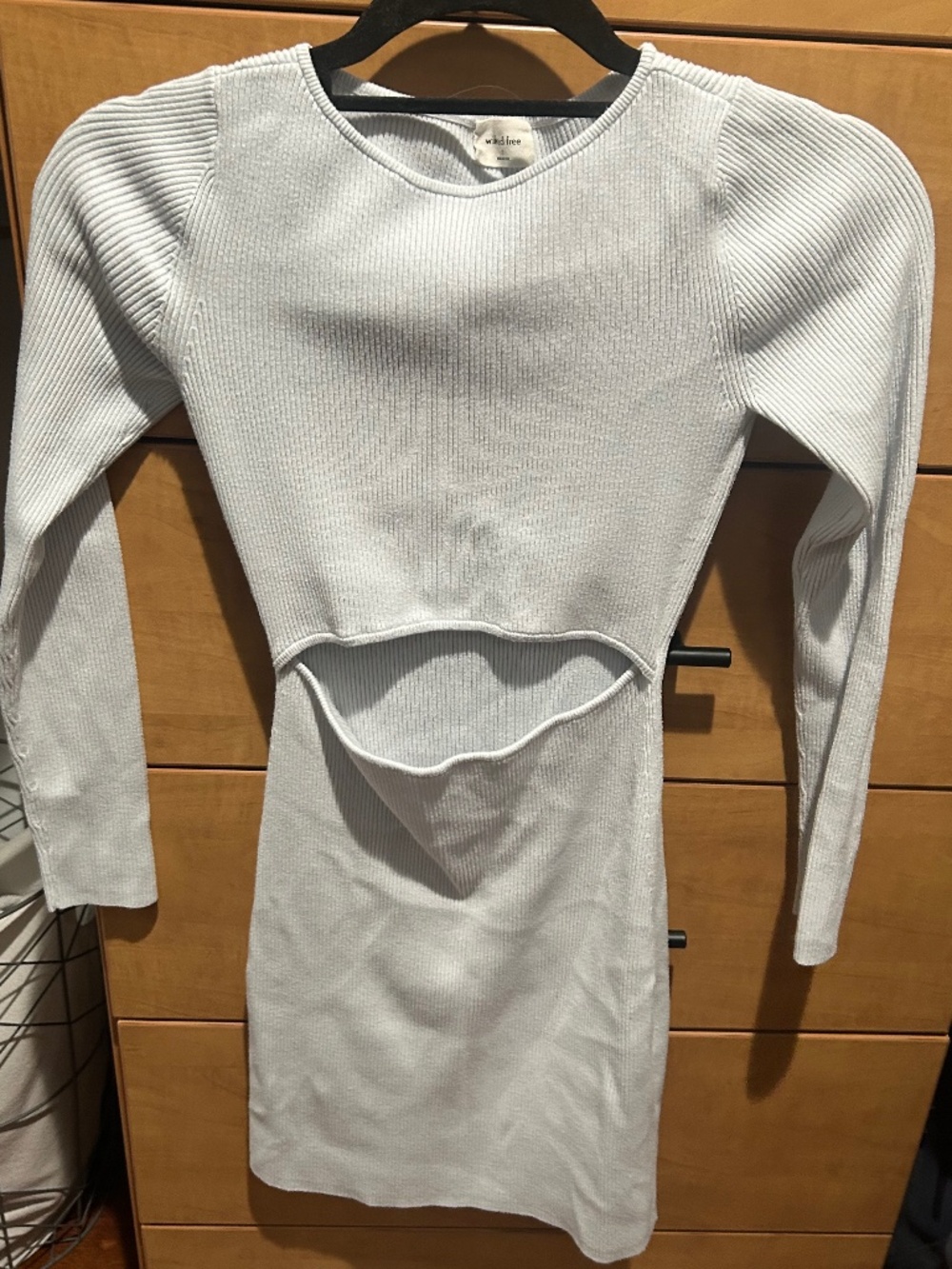 Aritzia Wilfred Free Cut-Out Knit Longsleeve Mini Dress